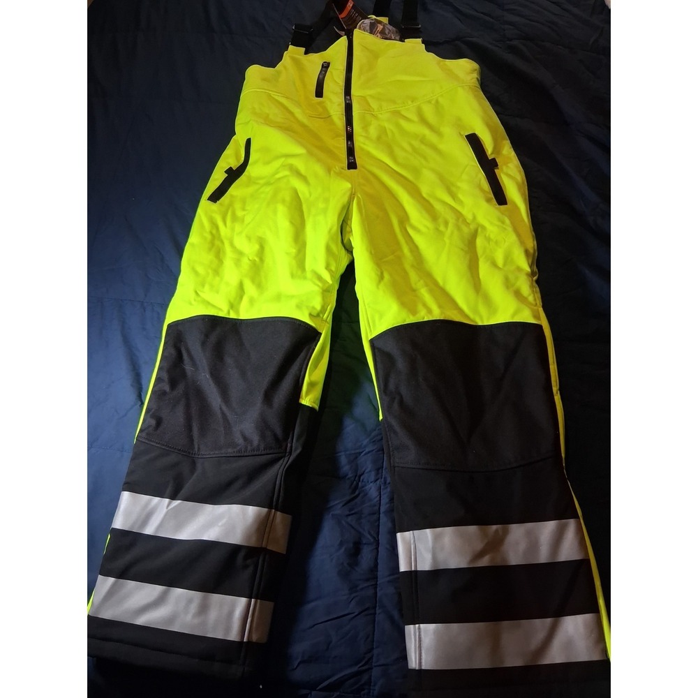 RefrigiWear Lightweight Hi-Vis Work Overalls Mens XL Waterproof Softshell, 20°F